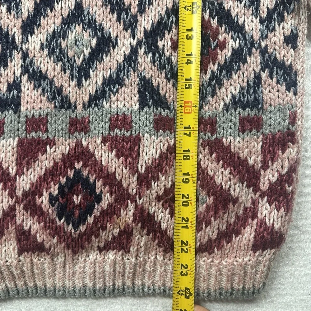 Nuggets Hand Knit‎ Sweater Women's Size M Multicolor Vintage Shoulder Pads